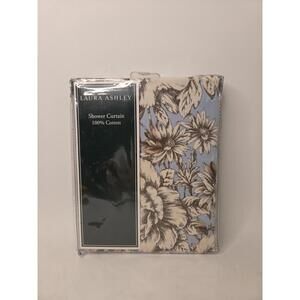 Laura Ashley Breezy Floral Fabric Shower Curtain, 72" x 72" Cotton Blend - NEW